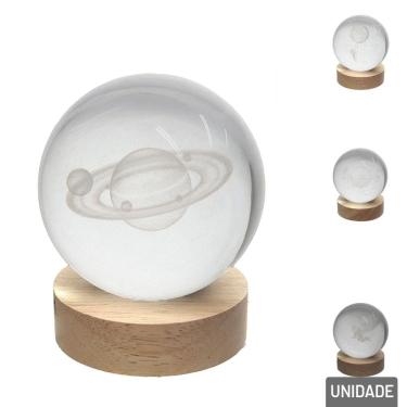 Imagem de Luminária de Mesa 9,5x8cm Bola Cristal - Tudo em Caixa