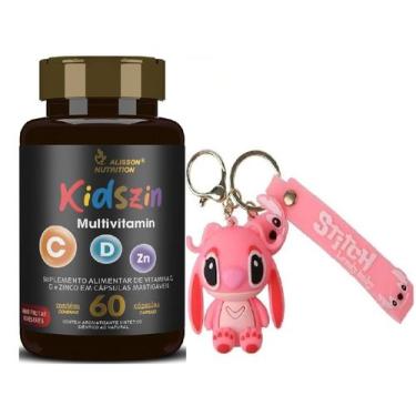Imagem de Vitamina Polivitaminico Kidszin 60 cápsulas mastigaveis + chaveiro Sti