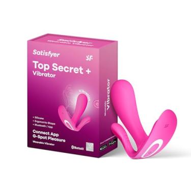 Imagem de Satisfyer Top Secret+ Vibrador Vestível com Aplicativo - Vibrador Borboleta, Estimulação de Ponto G e Anal - Compatível com o Aplicativo Satisfyer, À prova d'água, Recarregável (Rosa)