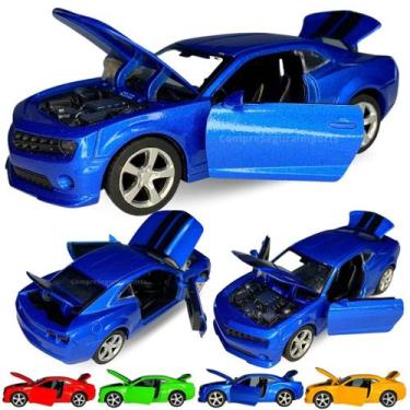 Imagem de Camaro Carrinho Ferro Miniatura Abre Capô E Porta 13cm Metal - Europio