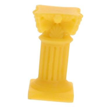 Imagem de Estatueta de pilar romano em miniatura vintage coluna grega castiçais ornamento artístico de resina para casamento, Natal, micro paisagem e decoração de aquário