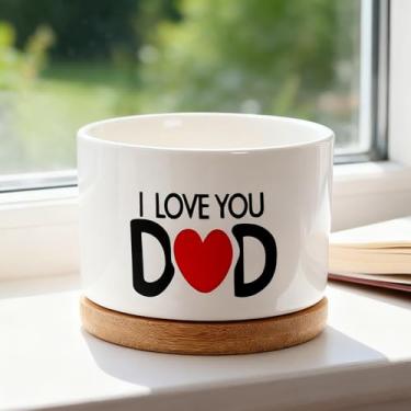 Imagem de Vaso de cerâmica branca para suculentas: adequado para vasos de flores de suculentas/cactos com bandejas de madeira e drenagem - Decoração de mesa moderna (plantas não incluídas)