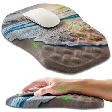Imagem de Armanza Mouse pad ergonômico inclinado suporte de pulso, descanso de pulso Mousepad para alívio da dor do túnel do carpo com volume de massagem e espuma de memória de recuperação lenta (30 x 20 cm,