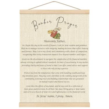 Imagem de Boat Wades Moldura de pôster de arte de parede de oração de banqueiro cristão, presentes de banqueiro para mulheres, versículos bíblicos inspiradores decoração de parede para banco, escritório