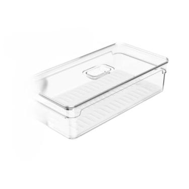 Imagem de Caixa De Armazenamento Para FrigoríFico Com Grelha De Drenagem – Para Lavar E Armazenar Legumes E Frutas(1 UN. Pote 2,8L)