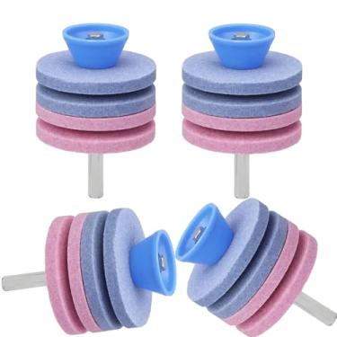 Imagem de Afiador de lâmina universal para cortador de grama, amolador de corindo de camada dupla para furadeira elétrica/broca manual – Afiador resistente e fácil de usar para manutenção eficiente da lâmina e