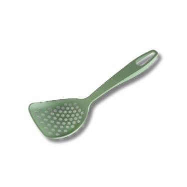 Imagem de Escumadeira De Fritura De Nylon Cor Verde Utensílio Cozinha - Moara