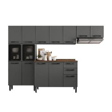 Imagem de Kit Cozinha Completa Bertolini Estilo em Aço 2 Armários 1 Balcão e 1 P