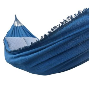 Imagem de Rede de Dormir Descanso Casal, Jeans Confortável E Resistente(Azul Mesclado)