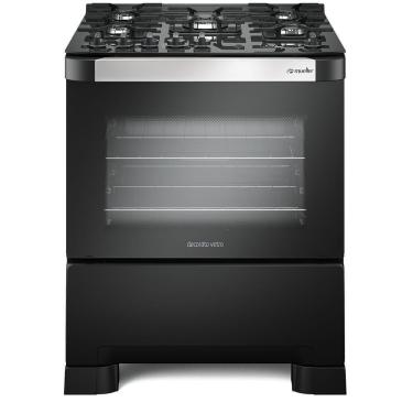 Imagem de Fogão Mueller 5 Bocas Decorato Vetro Preto Timer Bivolt