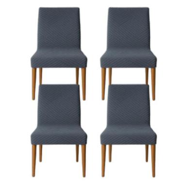 Imagem de 4 Capas De Cadeiras Mesa Jantar Proteção Assento Poliéster - Dcarte