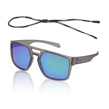 Imagem de TUCKBOLD 1 conjunto de óculos de sol antirreflexo triacetil celulos TR para esportes ao ar livre para motocross Dirt Bike ATV lente verde armação cinza