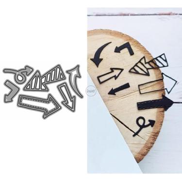 Imagem de DzIxY Vários símbolos de flecha matrizes de corte de metal para kit de fabricação de cartões, conjunto de recortes de papel, estêncil, suprimentos, modelos de máquina