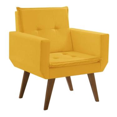 Imagem de Poltrona Decorativa Taurus 1 Lugar Base Palito Tecido Suede