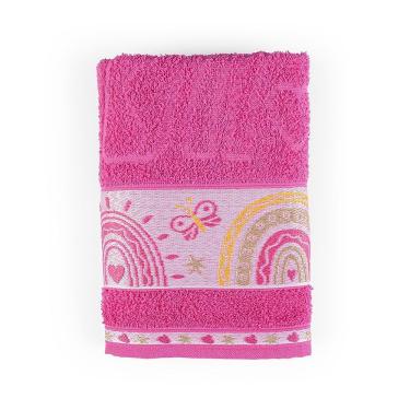 Imagem de Toalha De Banho Infantil Pitico 1,15m X 75cm 100% Algodão Macio - Rainbow Pink