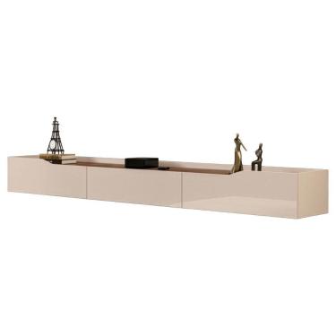 Imagem de Rack Suspenso Para Painel Ou Tv Até 75 Polegadas 2,18m 3 Gavetas Efraín Off White Off White