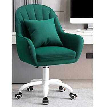 Imagem de Cadeira de escritório, cadeira de jogos, cadeira de computador, cadeira executiva moderna no meio das costas para quarto de meninas, cadeira de escritório de veludo, cadeira de computador de camurça