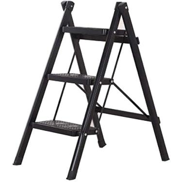 Imagem de ZJYWMM Banqueta dobrável para uso doméstico, pedal de tubo de ferro espesso, escadas internas, cadeira de escada (cor: #6)