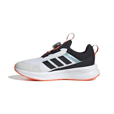 Imagem de adidas Tênis infantil unissex Fortarun 4.0 Boa, Branco/Preto/Laranja Impacto, 21