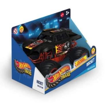 Imagem de Brinquedo Infantil Hot Wheels Monster Truck Rocket 1:24 c/ Luz e Som M