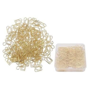 Imagem de Clipes de papel em forma de metal, decorativos fofos, pequenos clipes de papel para organizar documentos, notebooks, cor dourada, 100 peças com caixa de armazenamento (Nota Musical)