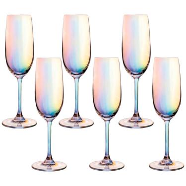 Imagem de Jogo de Taças de Champagne Furta Cor de Cristal com Titânio Dom Paris 230ml 6 peças - Seu Lar