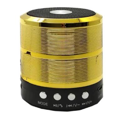 Imagem de Mini Caixa De Som Speaker Com Bluetooth Usb Ws-887 Dourada