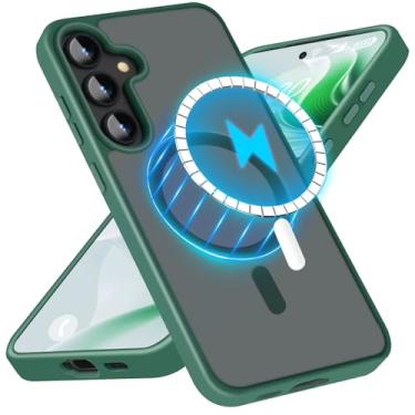 Imagem de Joyinteng Capa de telefone para Samsung Galaxy A15 5G/4G capa magnética mais forte atualizada para MagSafe, sem impressão digital/arranhões translúcida PC traseiro TPU bumper capa fina resistente para