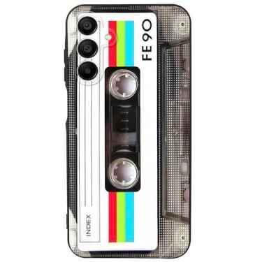Imagem de MEGANTREE Capa de telefone com design de fita cassete retrô fofa para Samsung Galaxy S24 Ultra, acabamento fosco TPU, toque macio, ajuste fino, anti-impressão digital, para meninas mulheres meninos
