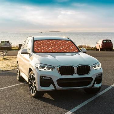 Imagem de Peru engraçado para-brisa dianteiro para-sol guarda-chuva dobrável para carro mantém o veículo fresco para a maioria dos veículos guarda-chuva de para-brisa 144.8 cm X 76.2 cm