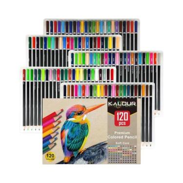 Imagem de Conjunto De Lápis De Cor Premium De 72/120 Cores Com Ponta Macia Quali