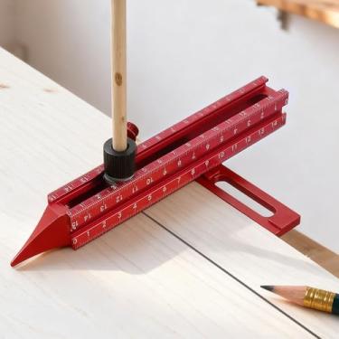 Imagem de Zhjvihx Régua Guia de 4 Lados para Carpintaria, Ferramenta de Marcação de Posição Magnética de Liga de Alumínio Com Medição de Vários ângulos e Módulos Magnéticos Fortes, para Layout de (Estilo 2)