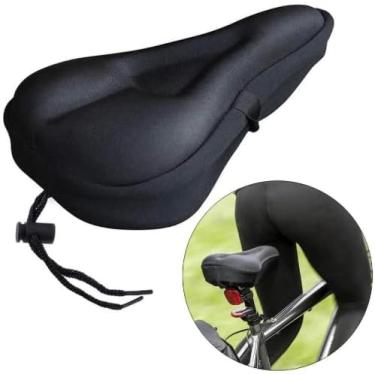 Imagem de Capa Gel Banco Selim Assento Bike Pedal Almofada Forro Ajustável Regulável Anatômica Ciclismo Bicicleta Spinning Bmx Ergométrica Mountain Bike