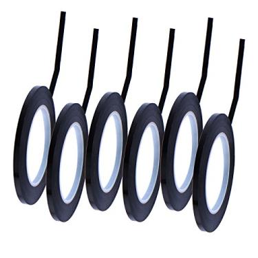 Imagem de Pacote com 6 fitas adesivas para quadro gráfico com 3 mm de largura da Outus, fita adesiva para grelha de quadro branco, fita autoadesiva, preta