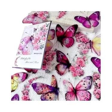 Imagem de Adesivos Vintage De Borboleta PET Pacote Com 30 Peças DIY Decorativos 