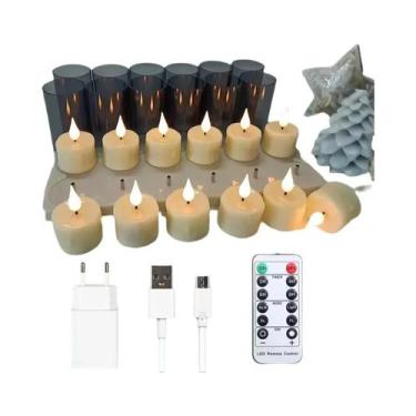 Imagem de Velas LED Recarregáveis Com Controle Remoto, Decoração De Ambiente Sem