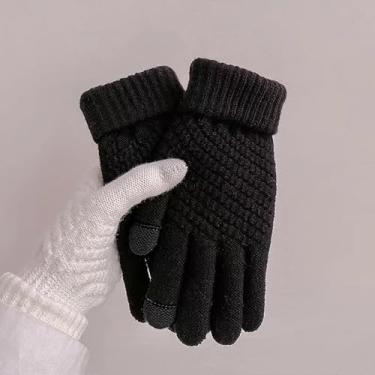 Imagem de Luvas quentes de inverno com estampa de abacaxi, compatíveis com tela sensível ao toque, espessas para clima frio, luvas de ciclismo de cinco dedos e ao ar livre
