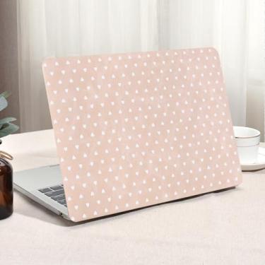 Imagem de Seorsok Compatível com a nova capa para MacBook Air de 13,5 polegadas M4 M3 M2 2025 2024-2022 versão A3240 A2681 A3113 Touch ID, linda capa dura de couro branco Little Love Hearts com capa de teclado