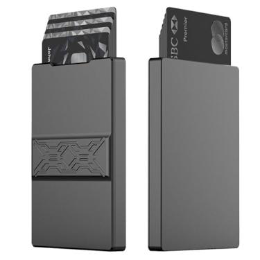 Imagem de Carteira masculina para cartão de crédito, bolso frontal, carteira minimalista, push-out com som de descompressão, carteira Slim Fidget – 6 porta-cartões de crédito, presente de alívio para pessoas