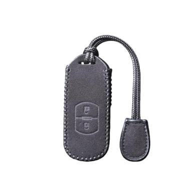 Imagem de Capa de couro para chave de carro compatível com Mazda 2 3 6 Axela Atenza CX-5 CX5 CX-3 CX-7 CX8 CX-9 2016 2017 2018 Smart 2/3 Botões Bolsa automática(YY-FMP-020-2-BLACK)