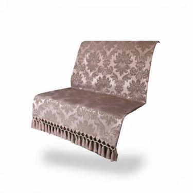 Imagem de Manta Xale sofá poltrona jacquard medalhão rosê marrom 1,40x1,80 Rever