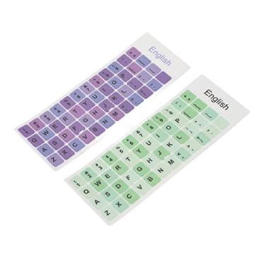 Imagem de Generic Adesivos de Teclado Inglês Revestimento Impermeável Colorido para Teclados de Laptop 2pcs Material de PVC (B)