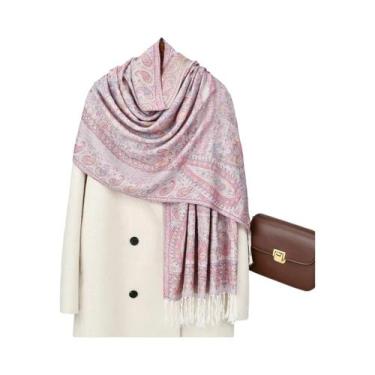 Imagem de Lenço Hijab Retro De Tamanho Grande Para Mulheres Com Estampa Paisley 