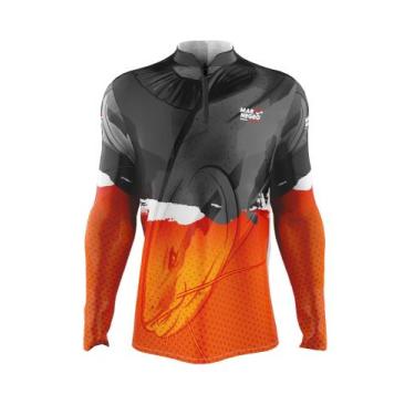 Imagem de Camiseta Mar Negro Peixe Pesca Proteção Solar 50+ Com Luvinha Tucunaré