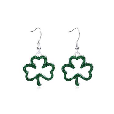 Imagem de LKingel Brincos de Dia de São Patrício para mulheres, trevo verde, trevo irlandês, trevo, boa sorte, roupas de festa irlandesa, acessórios para o dia de São Patrício, joias para presente para mulheres