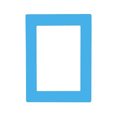 Imagem de Molduras para fotos, moldura magnética reutilizável, para decoração magnética para geladeira, moldura fotográfica de PVC, cor de parede criativa, moldura de 1,7 cm (preta 12,7 cm) (azul 12,7 cm)