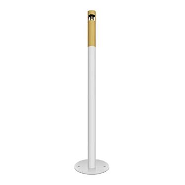 Imagem de Bandeja de cinzeiro de chão ao ar livre em aço inoxidável balde de cigarro coluna vertical de cinzas do chão ao teto caixote do lixo comercial shopping center hotel parque cinzeiro vertical dedicado (