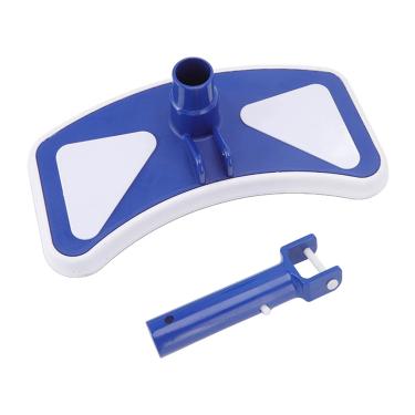 Imagem de Cabeça de vácuo ponderada para piscina borboleta com rodas e escova lateral Remoção eficiente de detritos para piscinas Parques aquáticos Aquários Lagos de peixes Plástico azul e