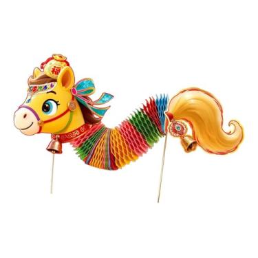 Imagem de Sclmgo Guirlanda de Cavalo de Papel com Dragão Chinês para Decoração Pendurada, Brinquedo Multifuncional Feito à Mão, Leve E Ideal para Ano, Escritório, Style B, Tamanho real