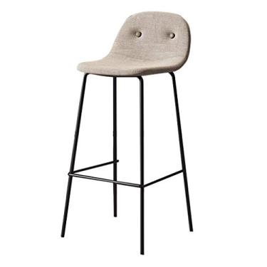 Imagem de Banqueta de bar com altura de metal apoio para os pés 65 cm cadeiras modernas para bancos de bar com encostos e assentos acolchoados com pernas de metal preto pub bistrô cozinha cadeira de jantar